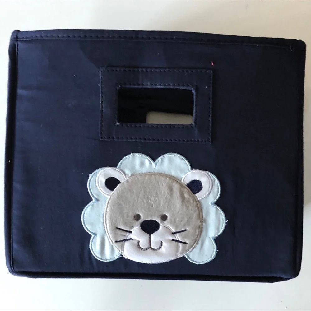 Set of 2 Carter's Navy Blue Storage Bins with Animal Design